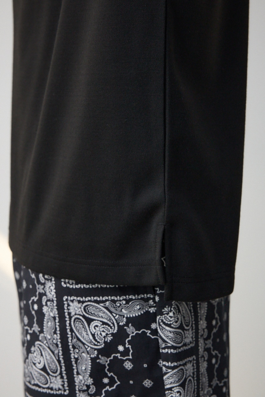 オーバーサイズジャガードニットポロ BLK FREE