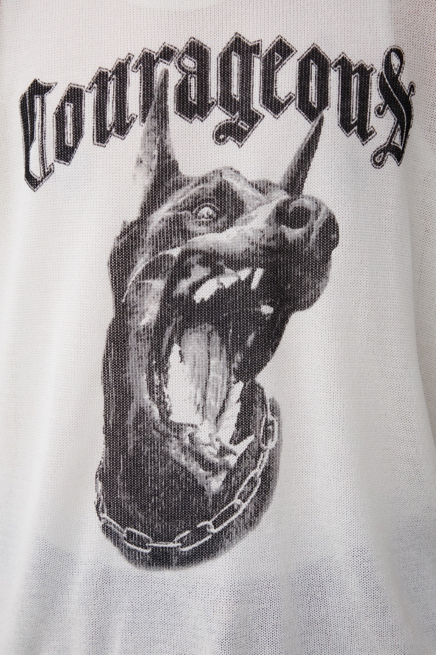 Couragcousプリント半袖ニット IVOY FREE