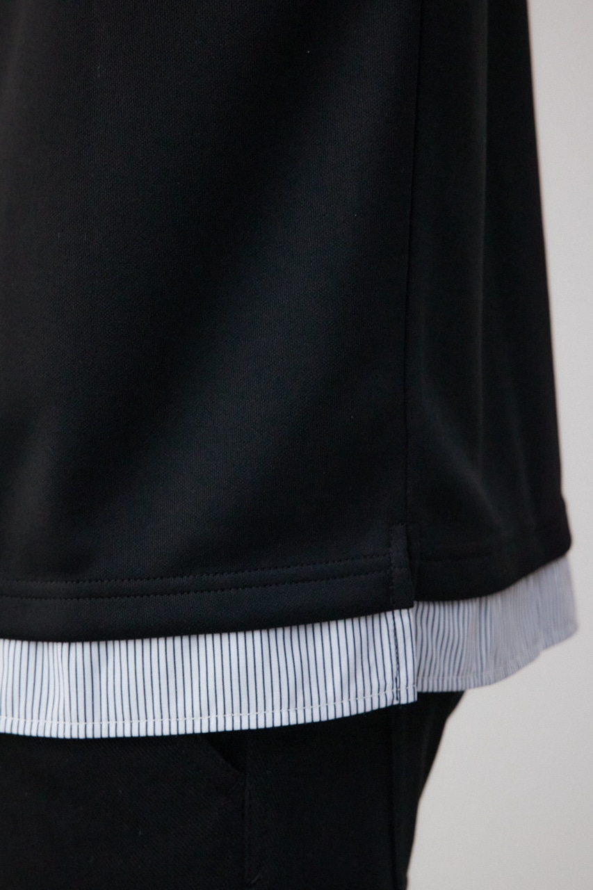 ダンボールシャツレイヤードトップス BLK FREE