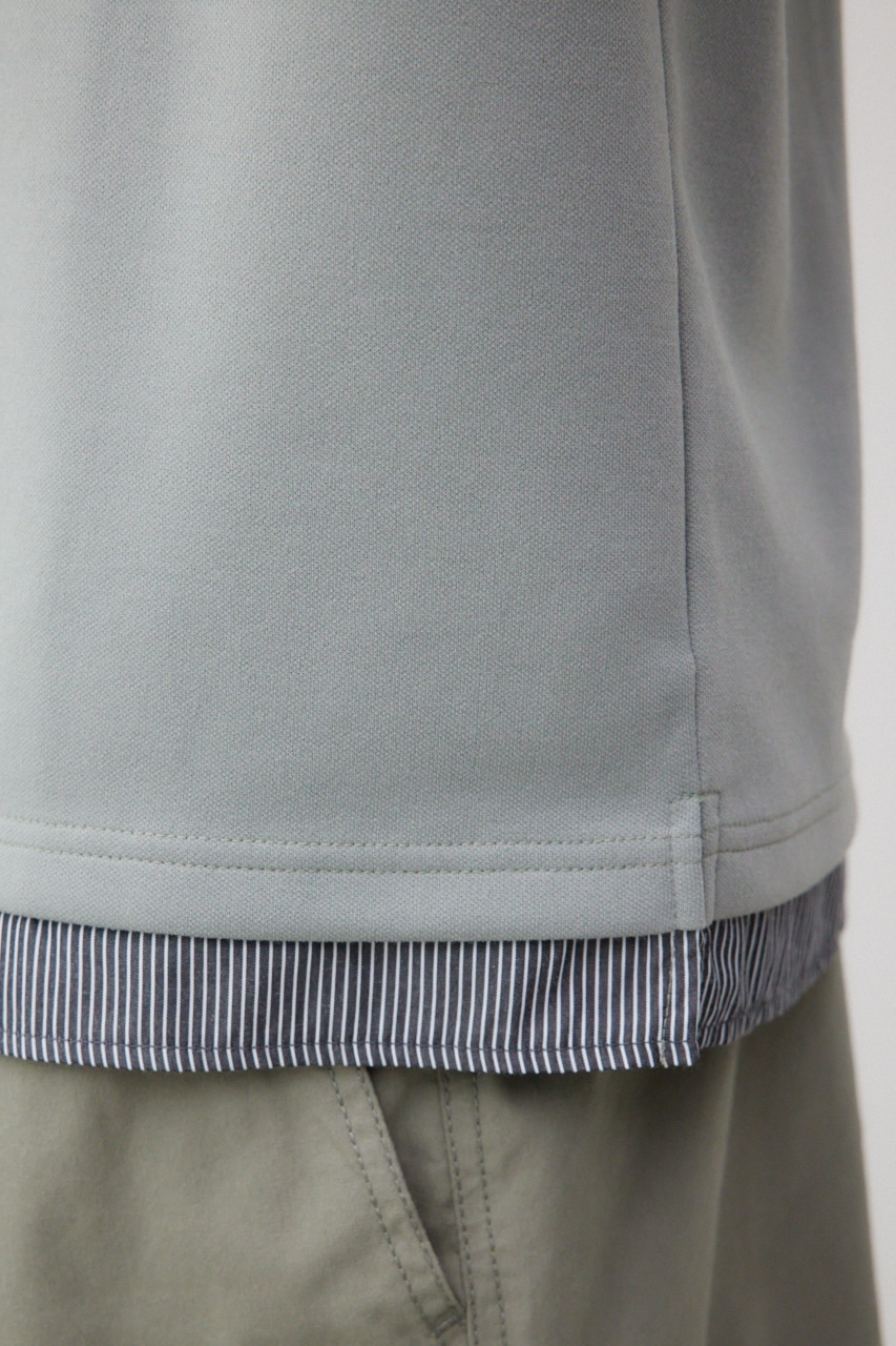 ダンボールシャツレイヤードトップス GRY FREE