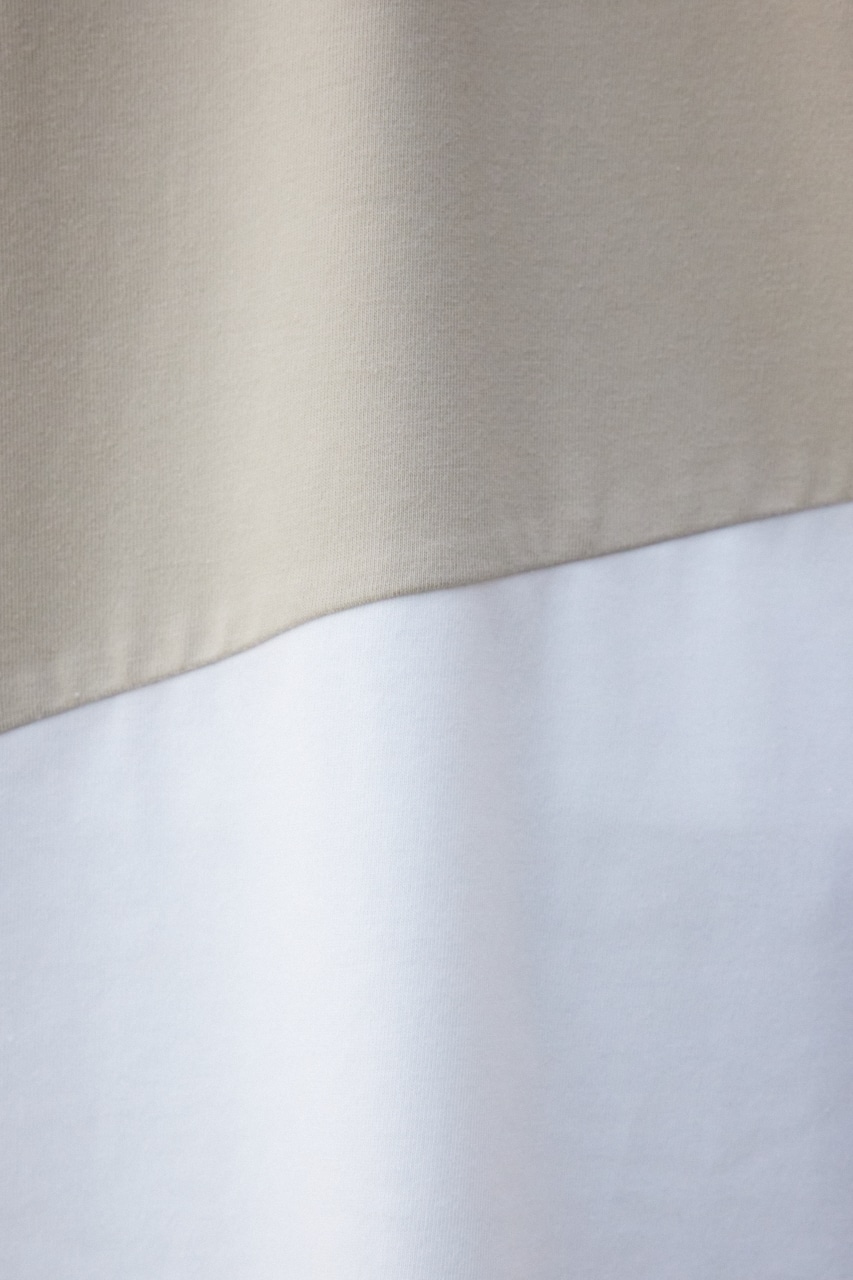 スイッチングバイカラートップス 柄BEG FREE