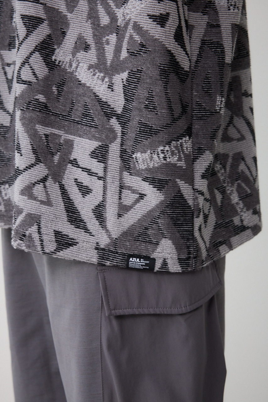 総柄パイルビッグTシャツ 柄BLK FREE