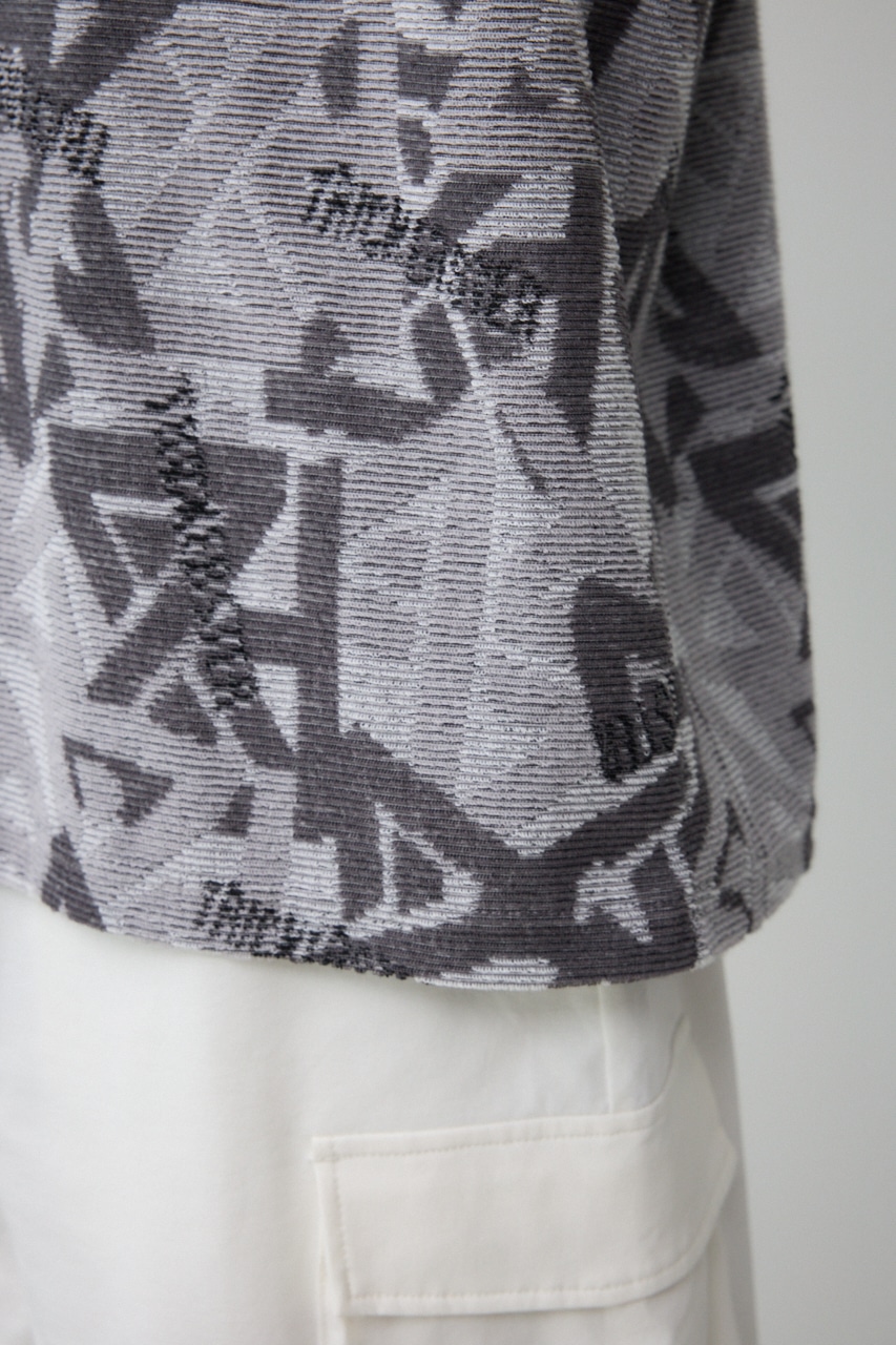 総柄パイルビッグTシャツ 柄WHT FREE