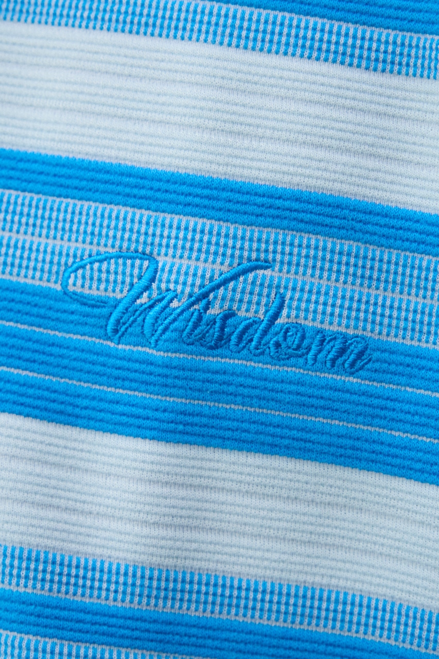 リップルジャガードボーダービッグTEE 柄BLU FREE