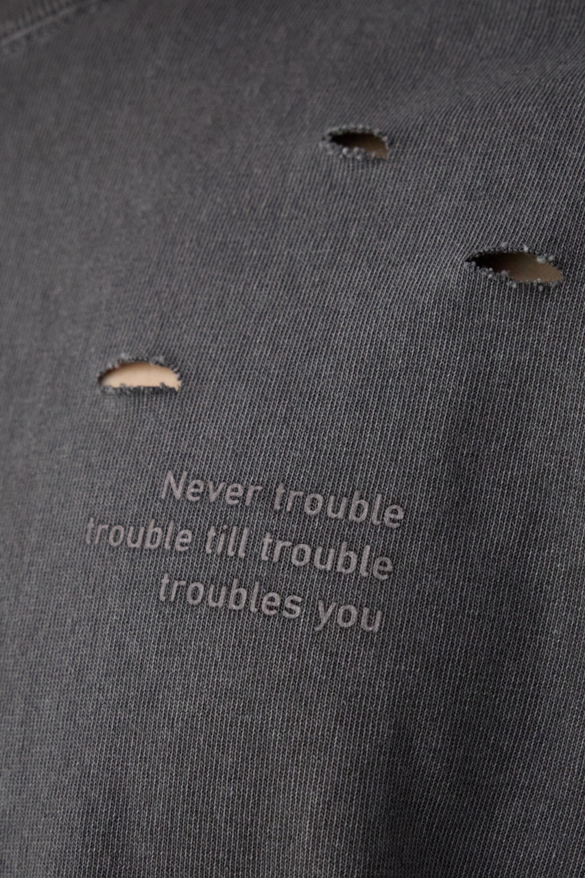 ピグメントダメージTシャツ BLK FREE