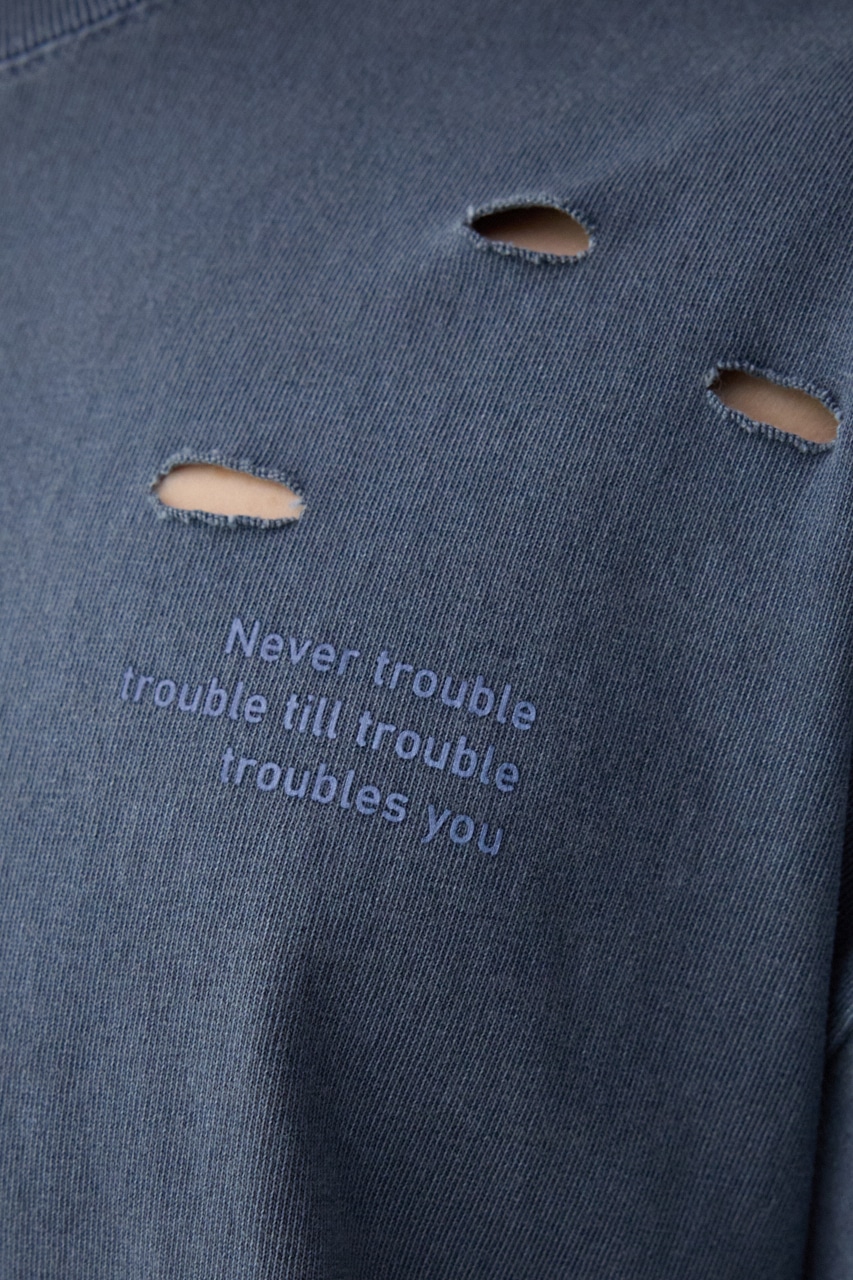 ピグメントダメージTシャツ BLU FREE