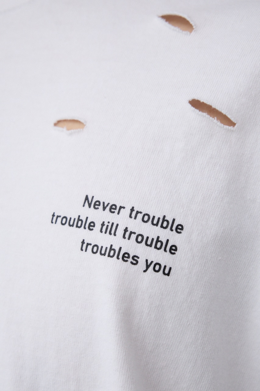 ピグメントダメージTシャツ O/WHT FREE