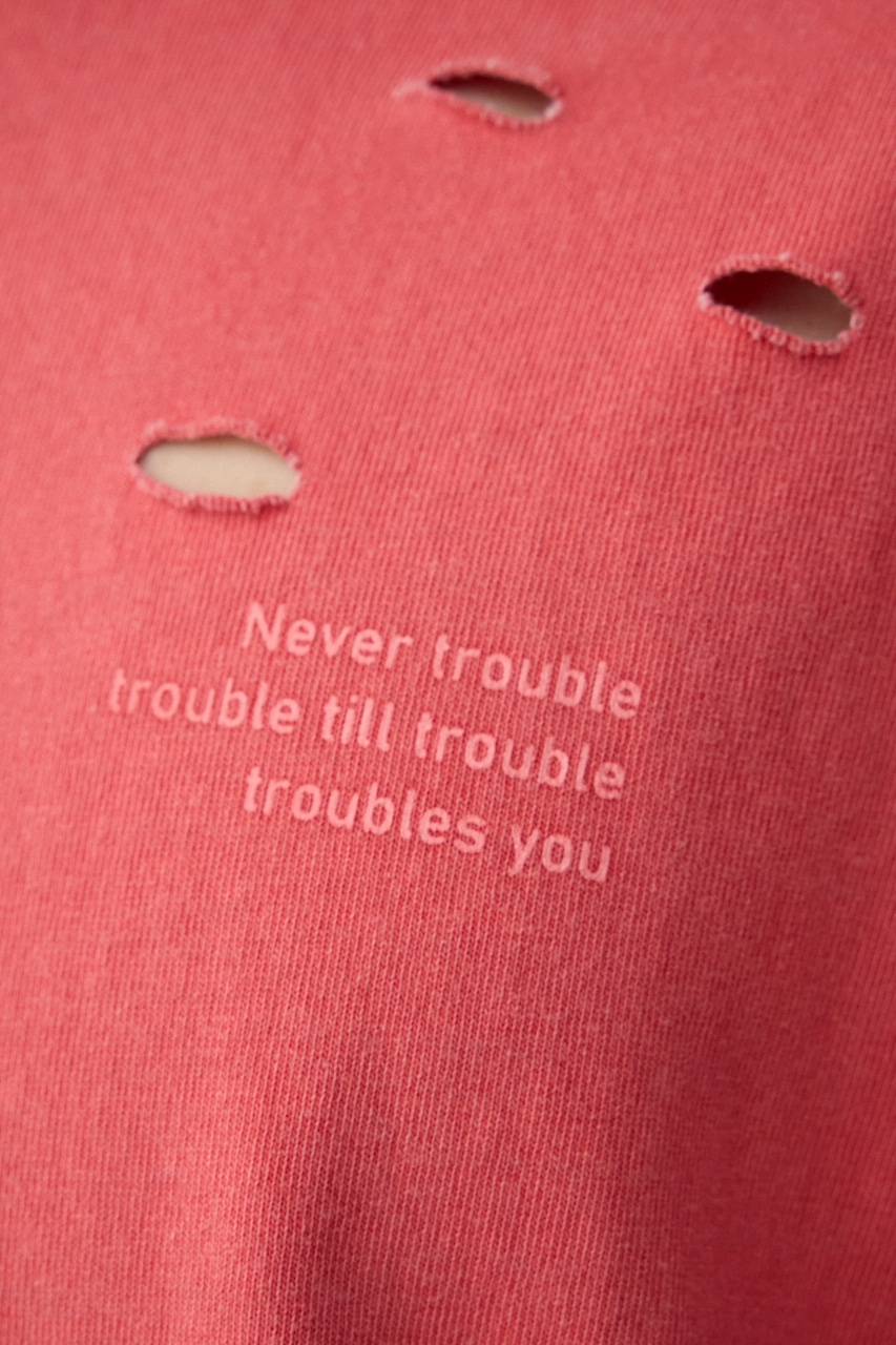 ピグメントダメージTシャツ RED FREE