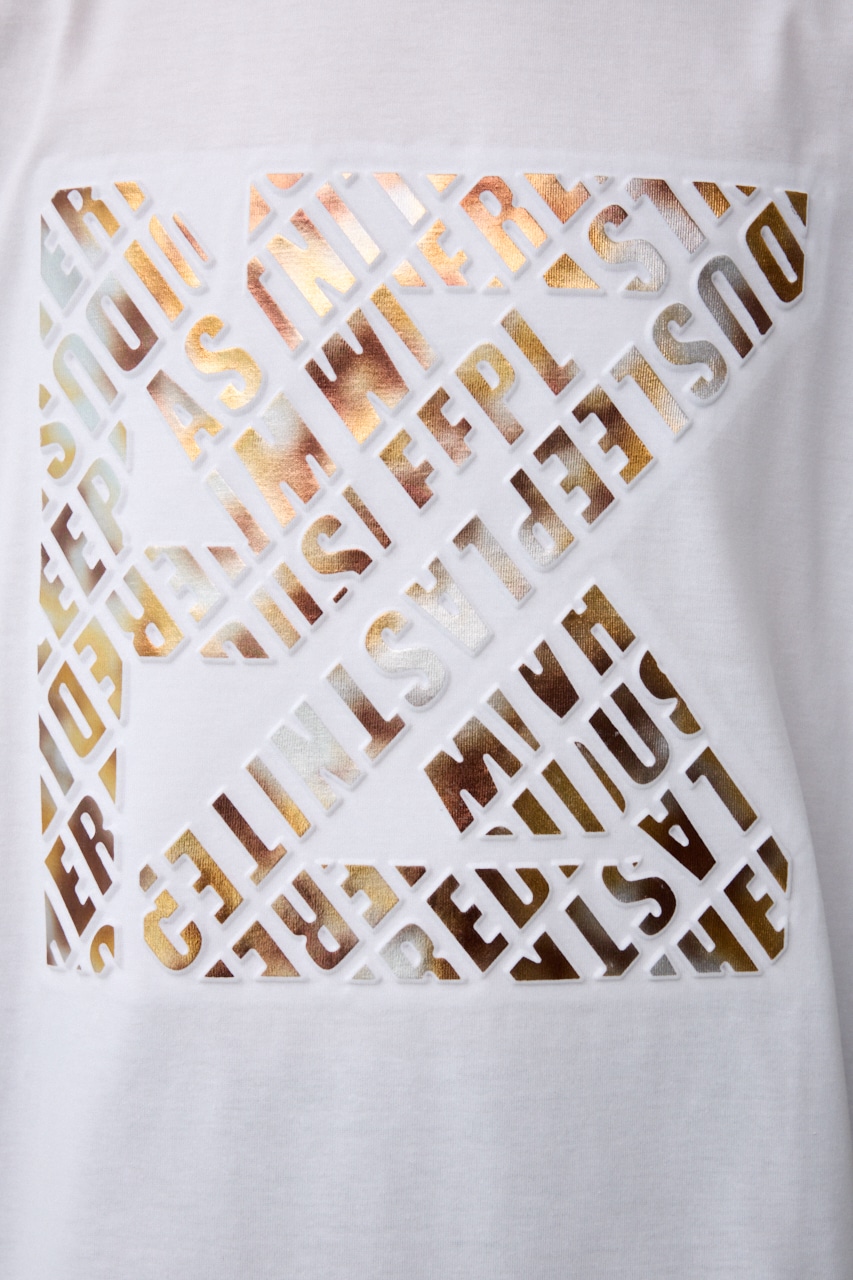 ブロンズエンボス半袖TEE WHT FREE