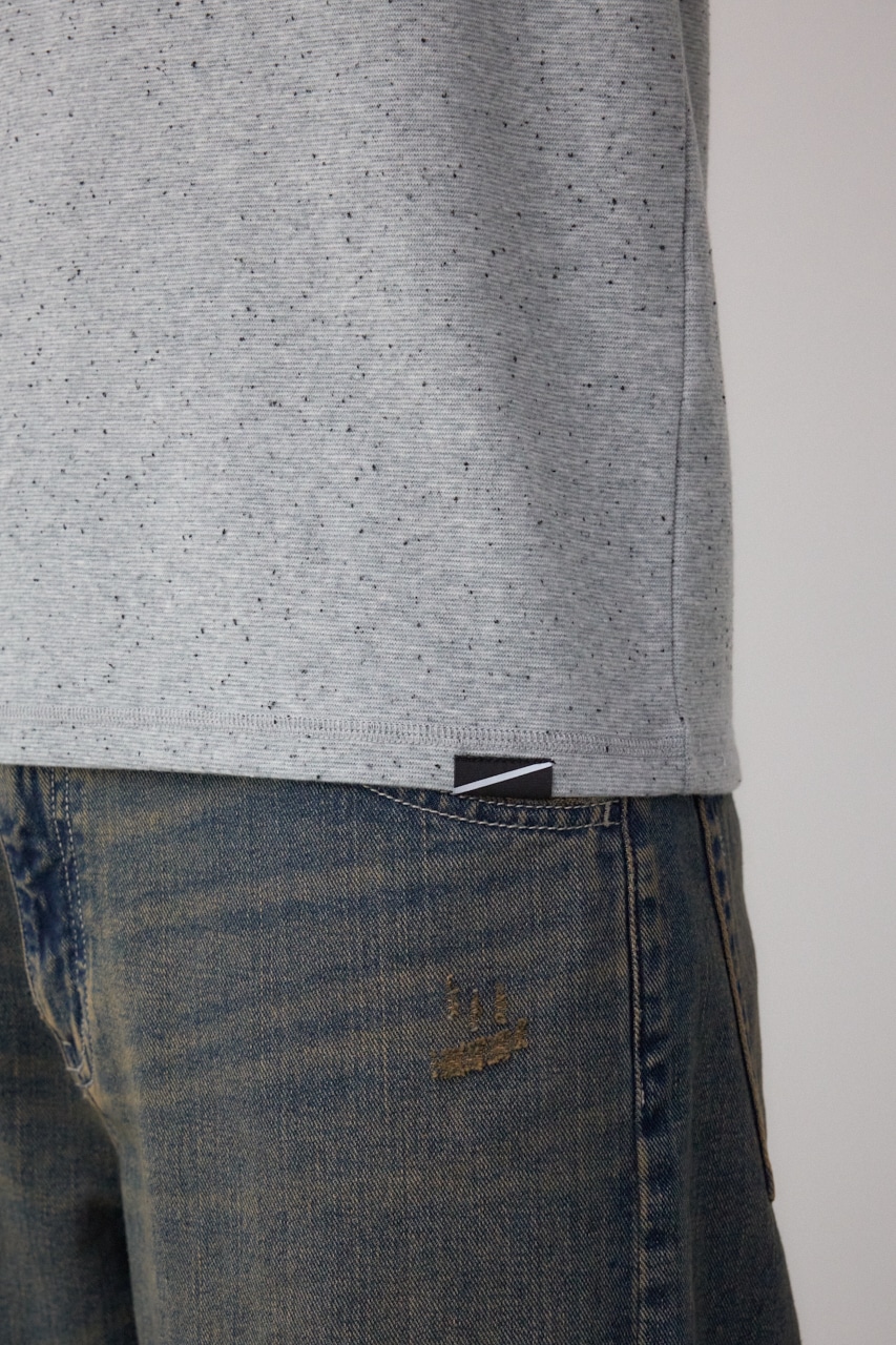 タックフライスVネックTシャツ T.GRY XL