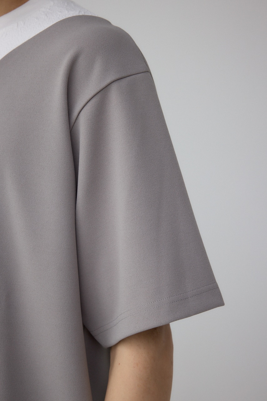 異素材スウィッチングラフィックTEE 柄WHT M