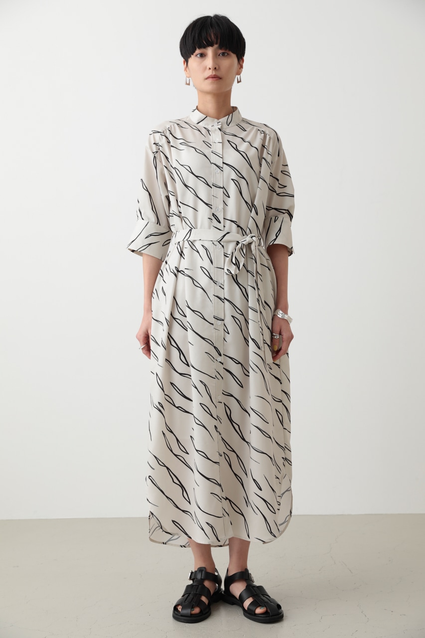 crie conforto | ストームラインプリントワンピース (ワンピース(ミニ  