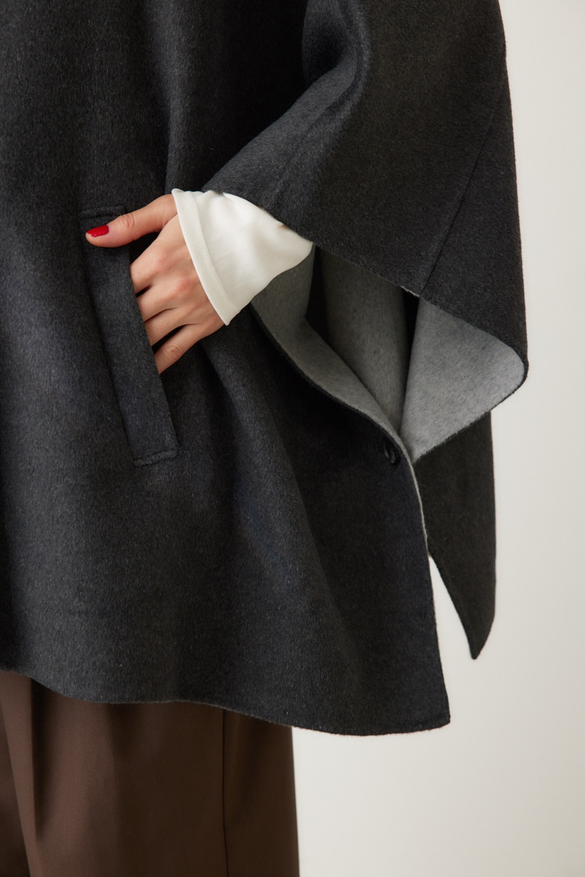 スタンドネックポンチョ GRY FREE