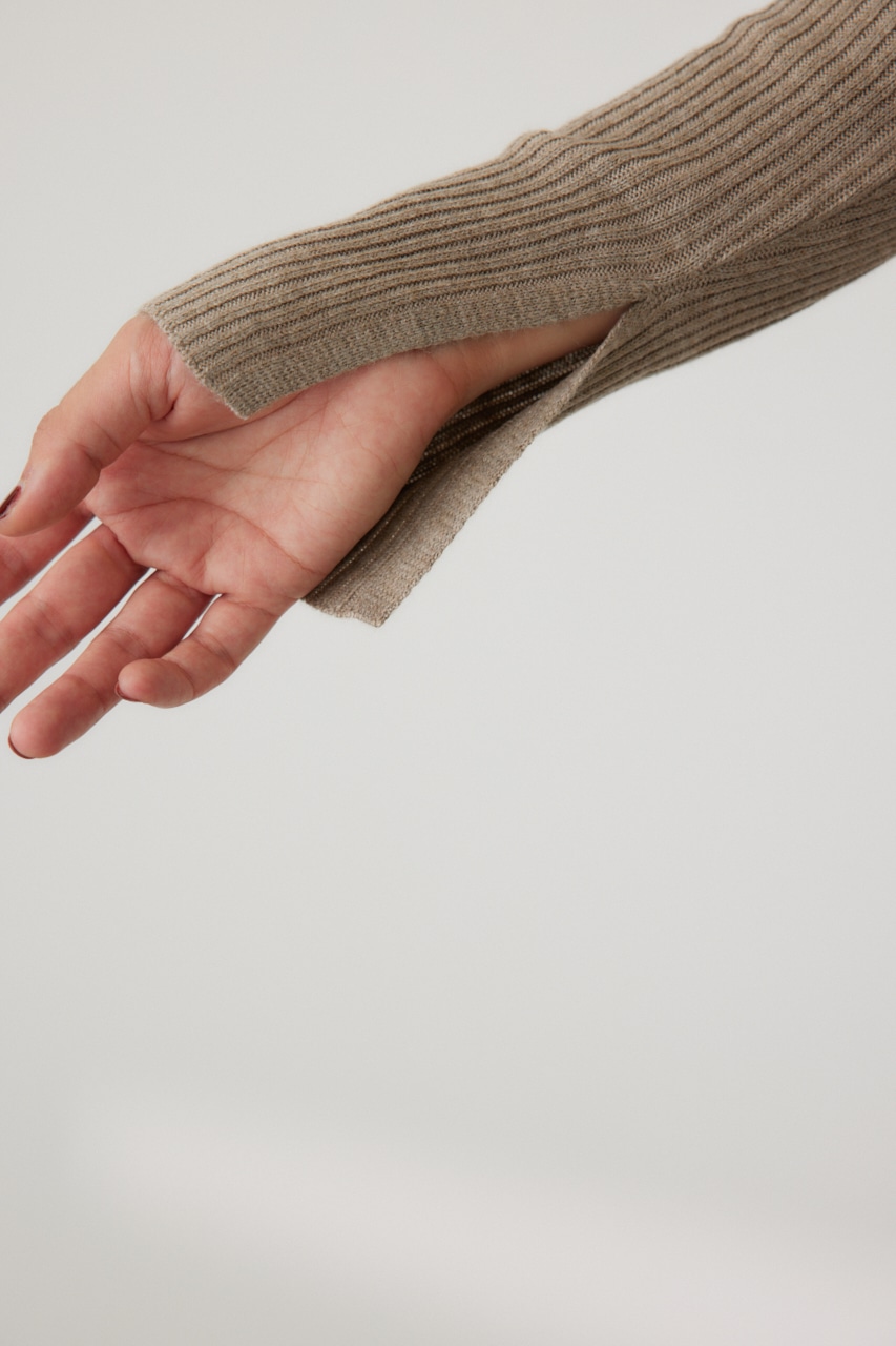 フロントジップリブニットワンピース GREIGE FREE