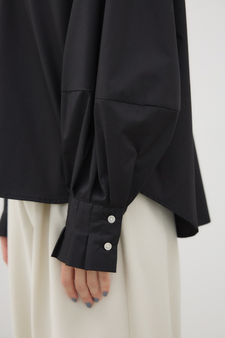 フリルスタンドカラーブラウス BLK FREE