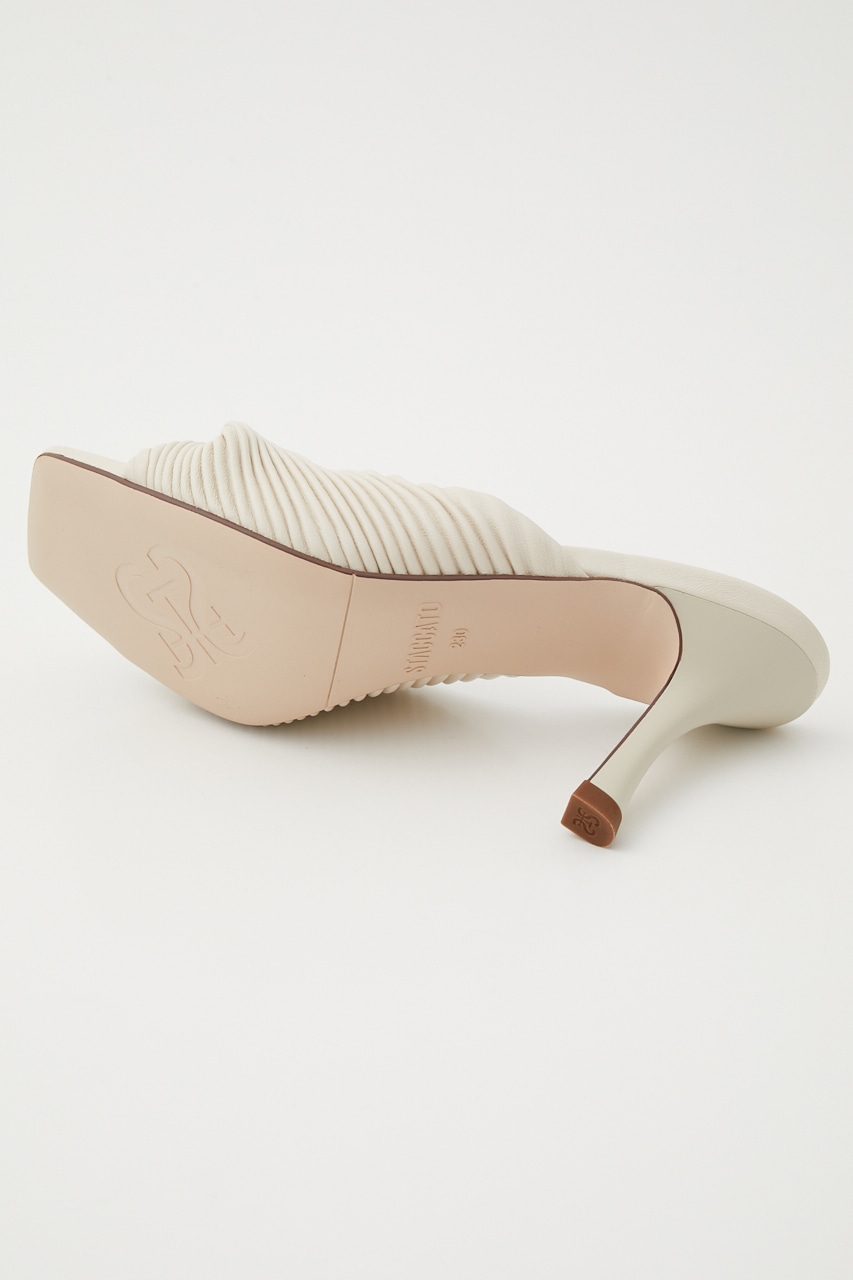 プリーツイストミュール WHT 23.5cm