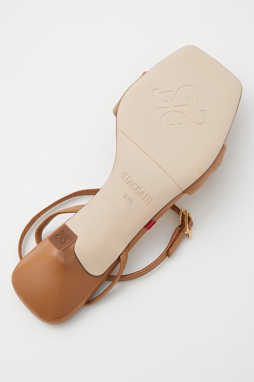 パッファーアンクルストラップサンダル BRN 23.5cm