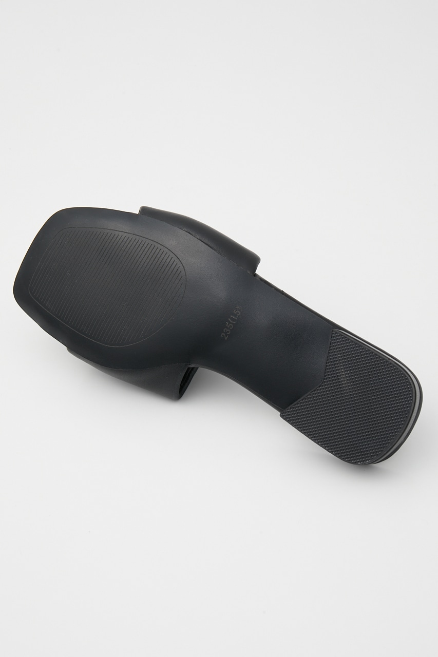 キルティングフラッフィーフラットミュール BLK 22.5cm