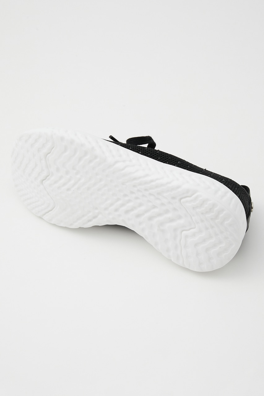 レースアップフラッフィースリッポン BLK 24.5cm