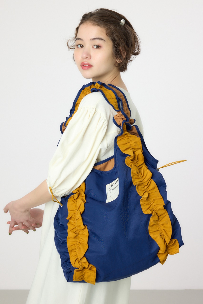 フリルギャザーバッグ NVY FREE