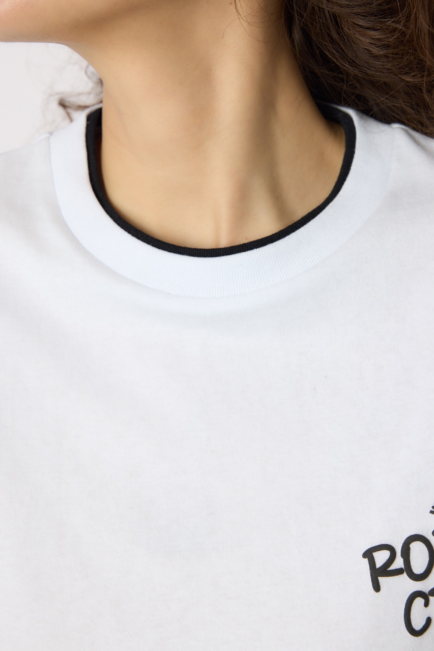 【UNISEX】フェイクレイヤードロングスリーブTシャツ WHT M