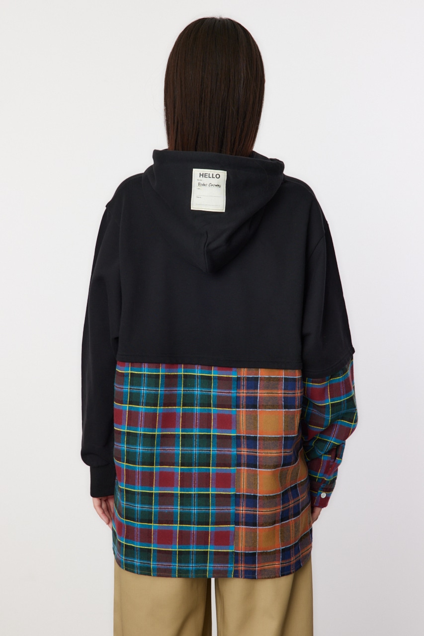 【BLACK MEMBER限定】カスタムチェックフーディー BLK FREE