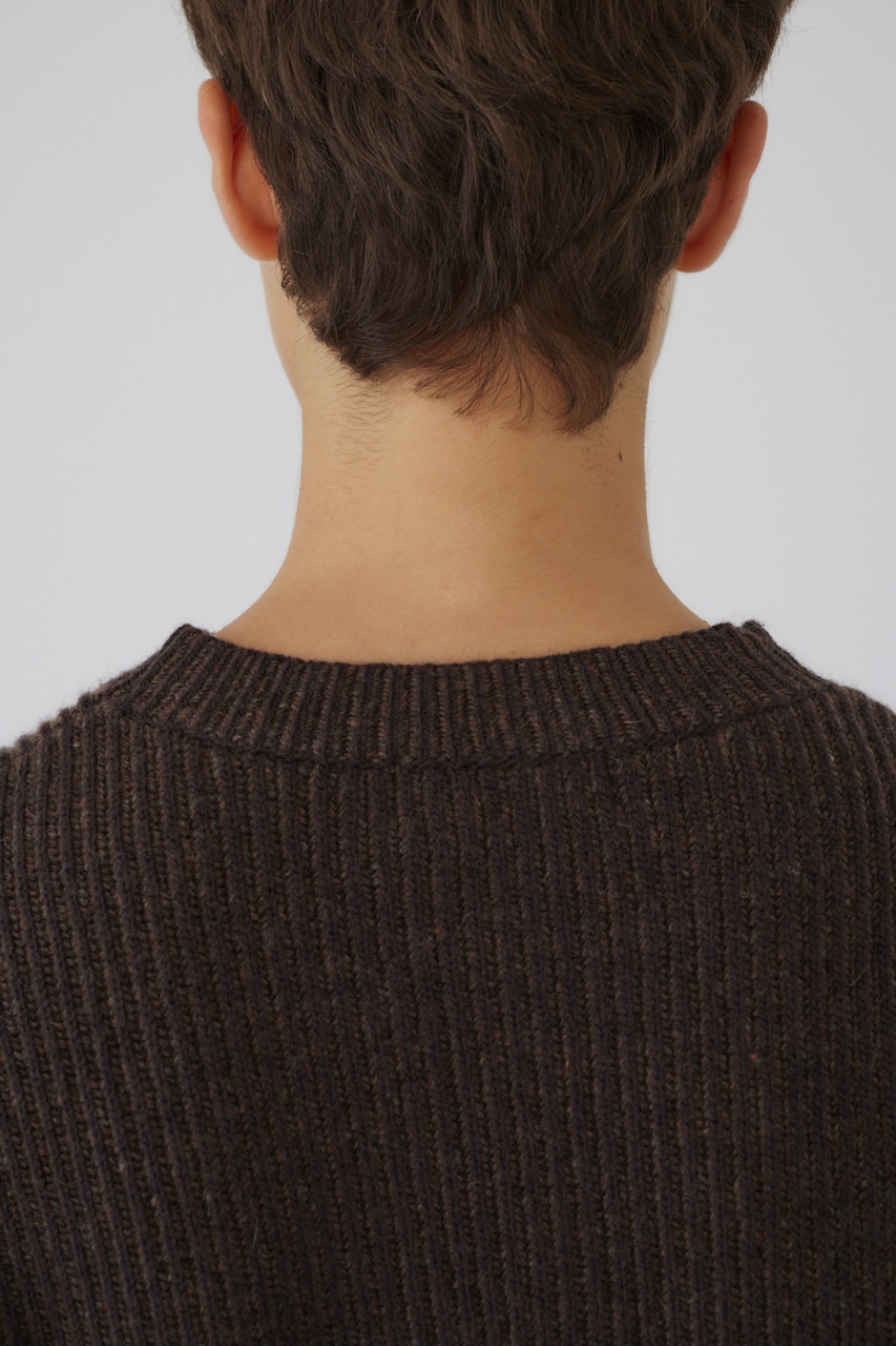 【LIMITED SALE】Curved mix color tunic BRN FREE