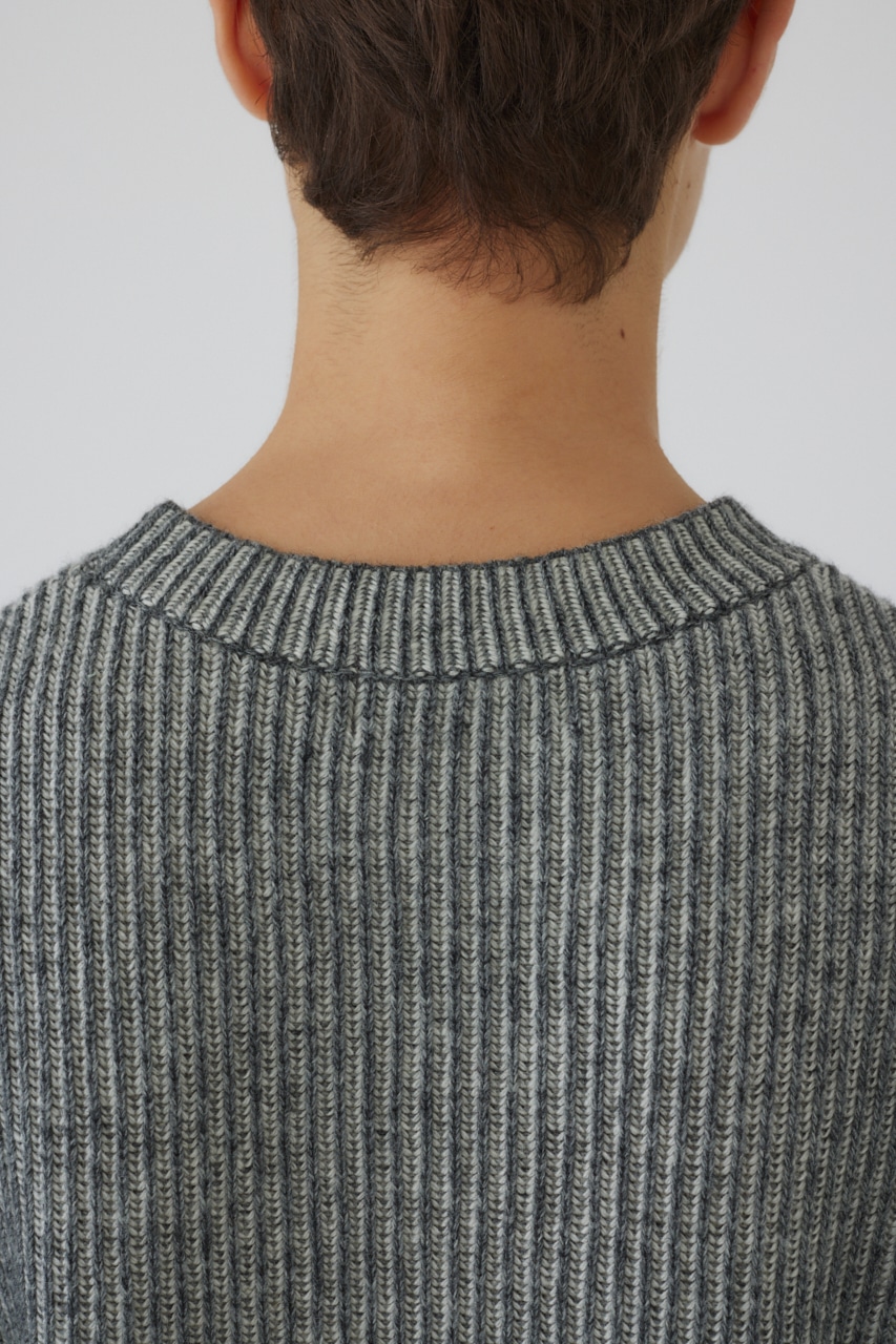 【LIMITED SALE】Curved mix color tunic L/GRY FREE