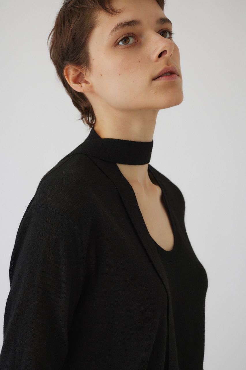 【LIMITED SALE】Classic tie knit BLK FREE