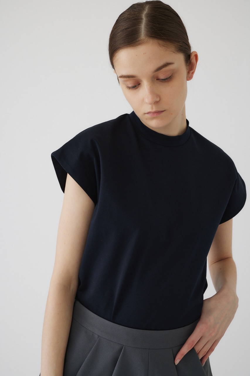 Mannish nosleeve cut tops NVY FREE