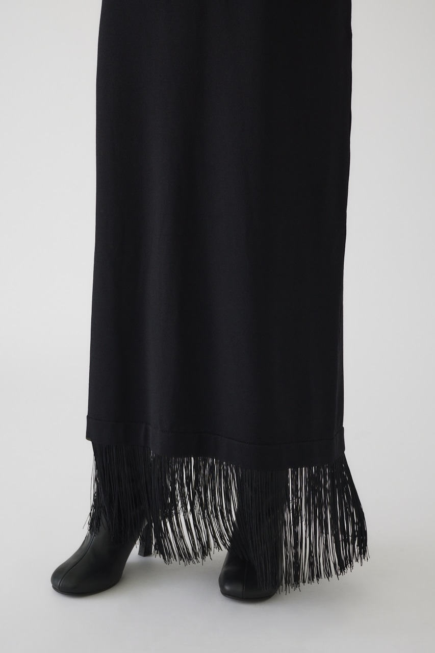 【LIMITED SALE】Fringe flare dress BLK 36