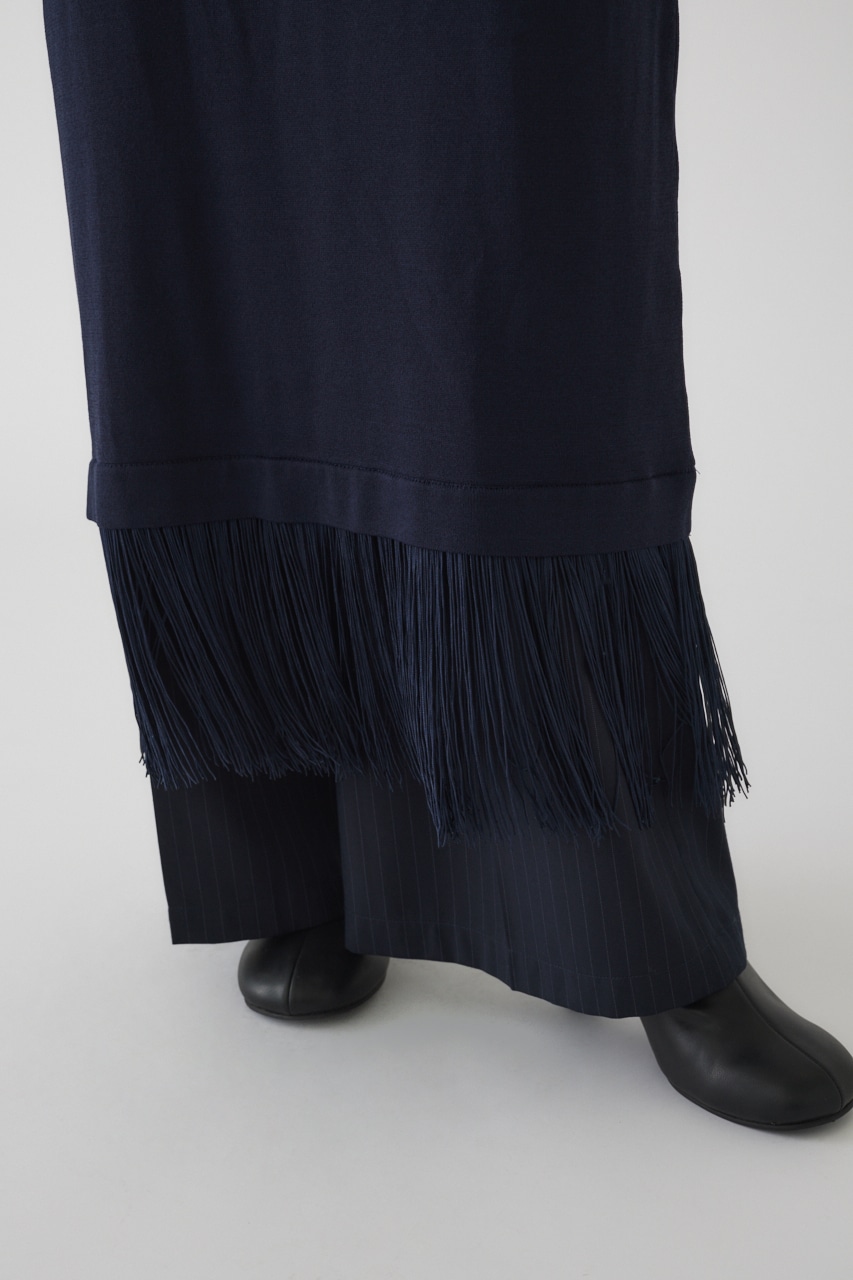 【LIMITED SALE】Fringe flare dress NVY 36