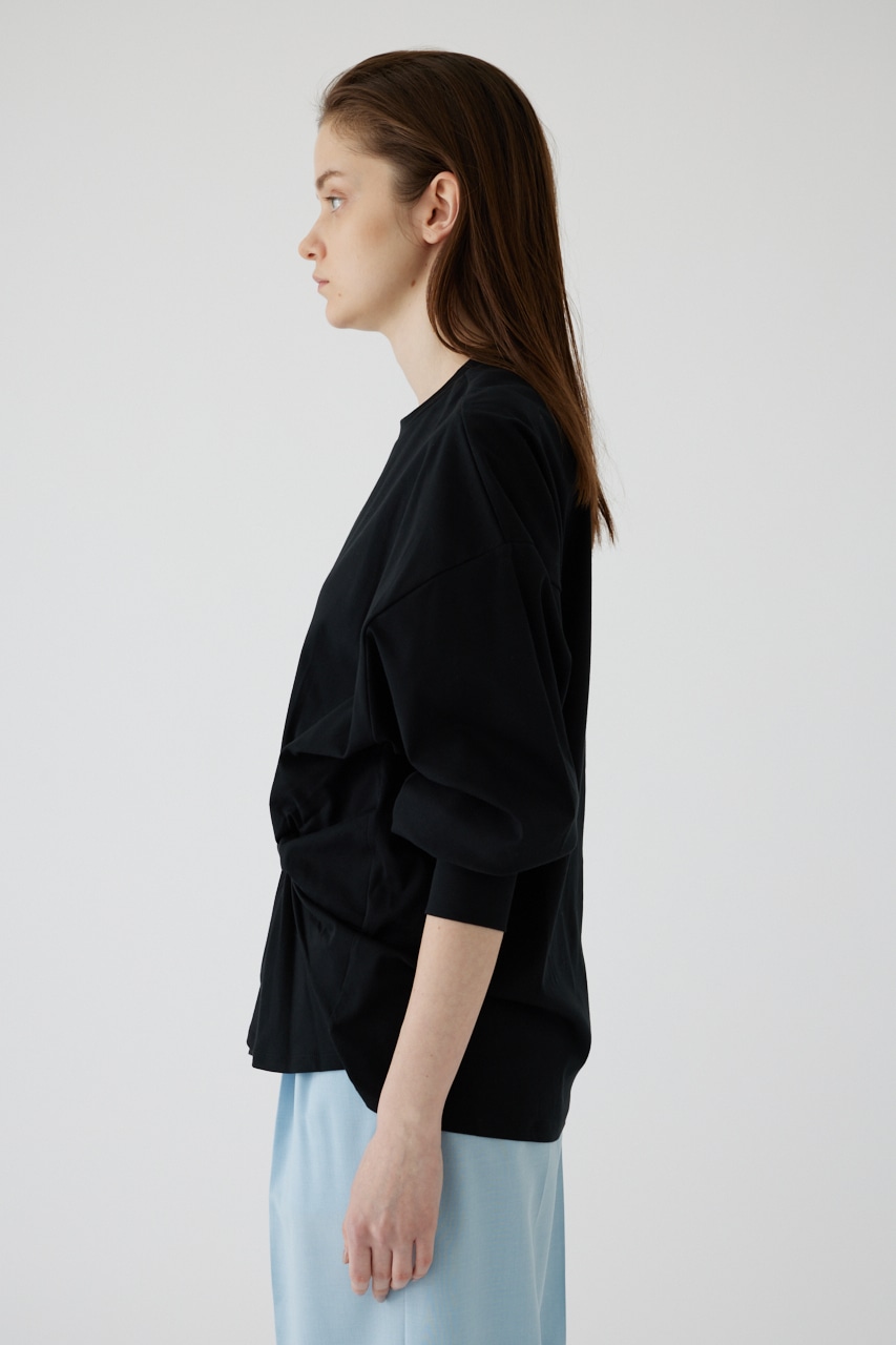 【LIMITED SALE】Front twist cut tops BLK FREE