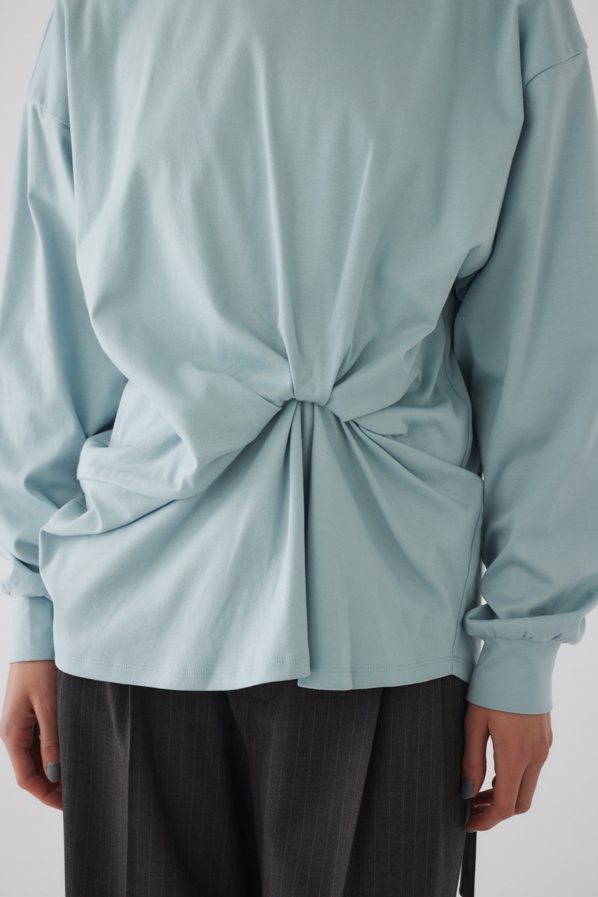 【LIMITED SALE】Front twist cut tops L/BLU FREE