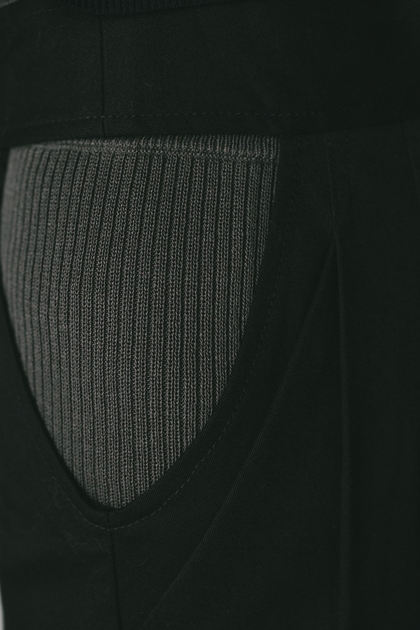 サイドホールレイヤードパンツ BLK S