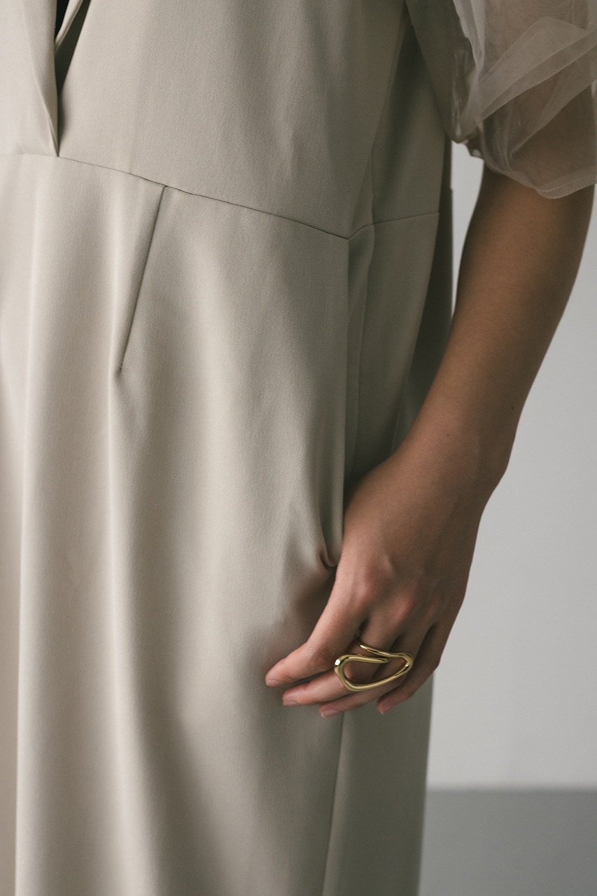 コンビネーションテーラーワンピース L/BEG M