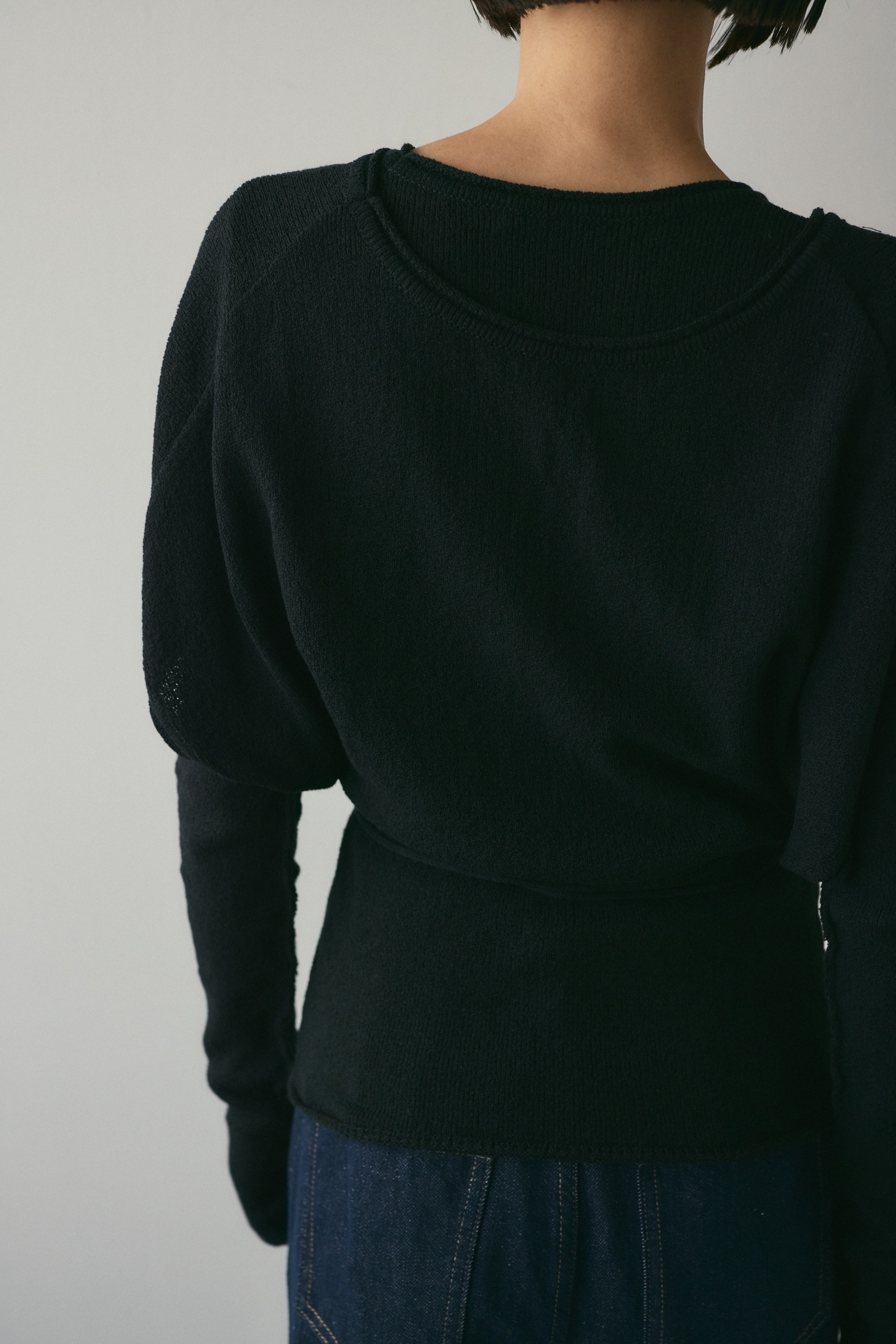 カシュクールベストセットニット BLK FREE