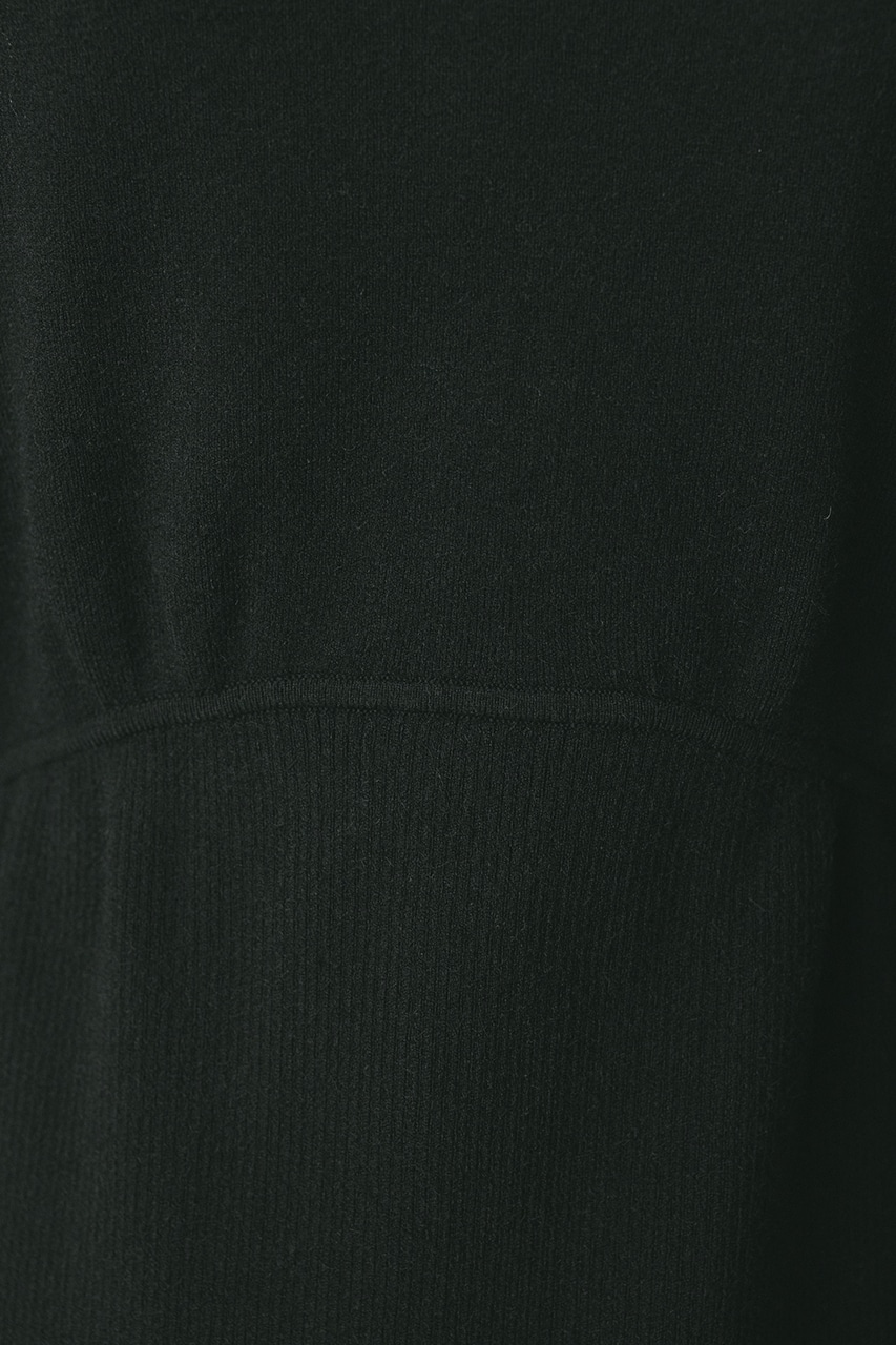 フロントジップニットワンピース BLK M