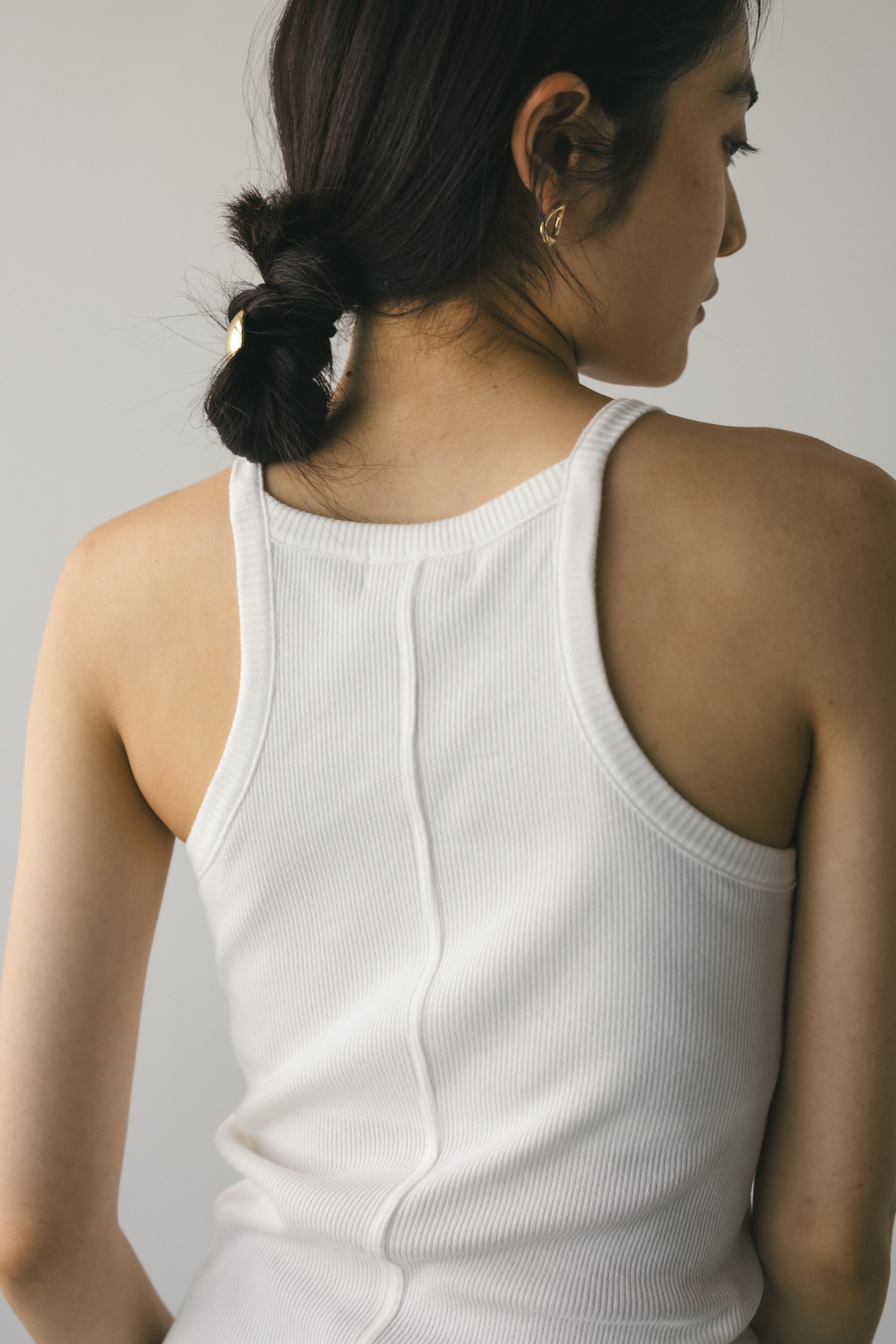 カップ付きスクエアキャミソール WHT M