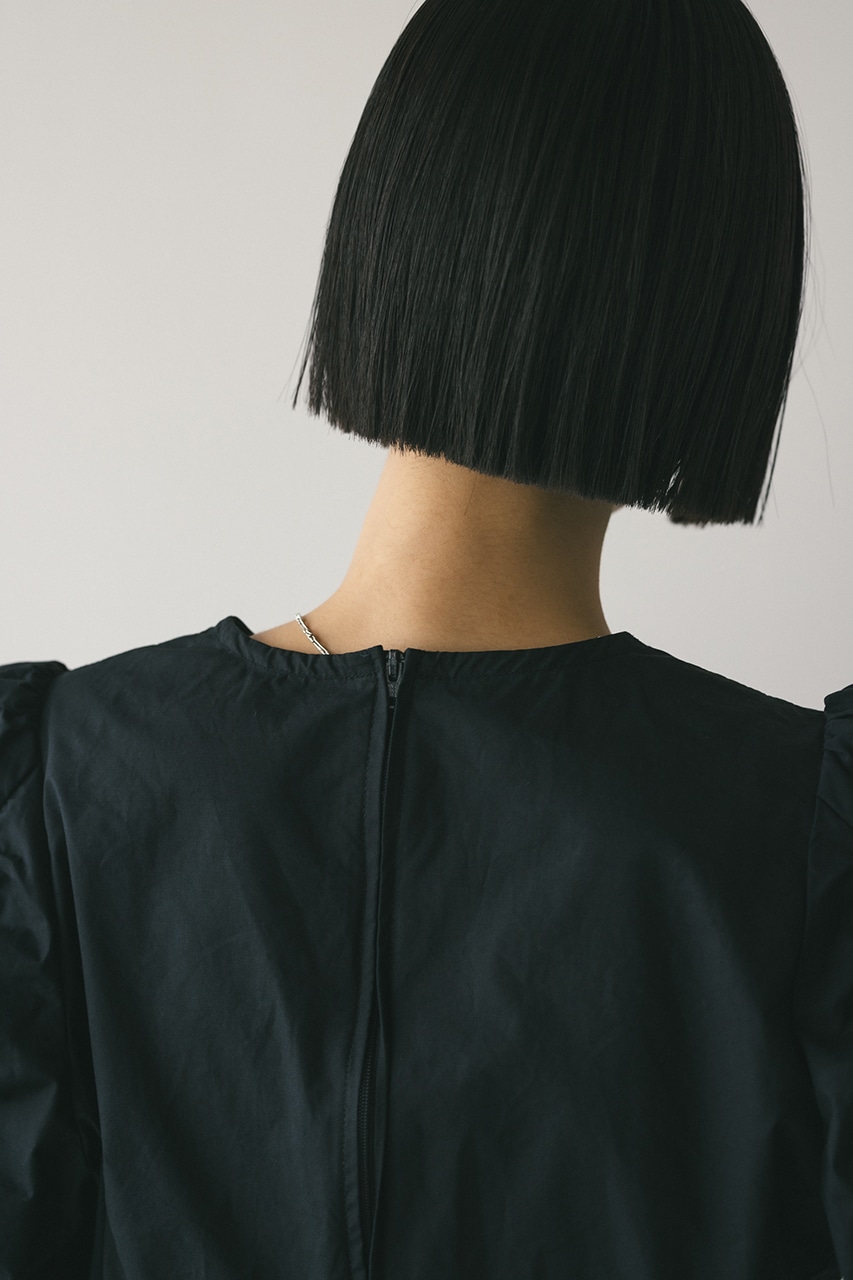 ショルダーギャザーブラウス BLK S