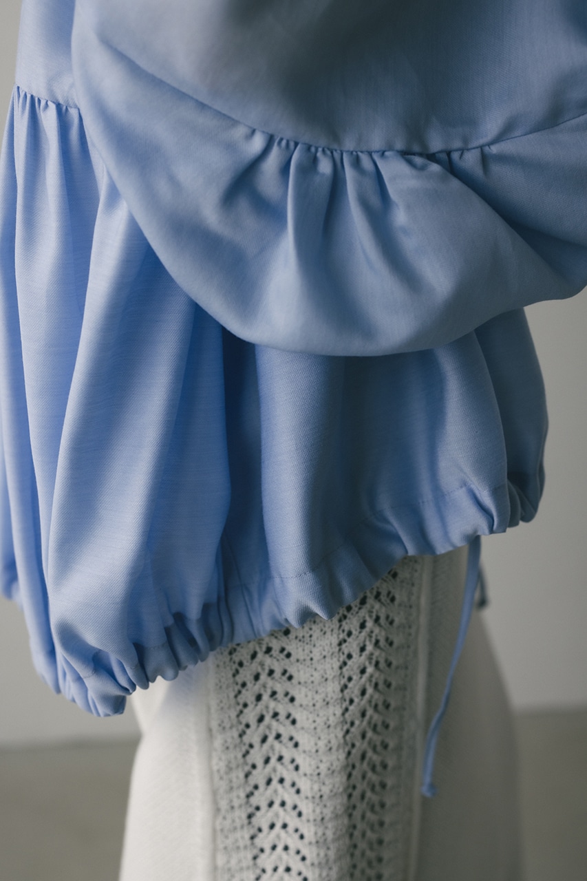 シアーギャザーフードシャツブルゾン SAX FREE