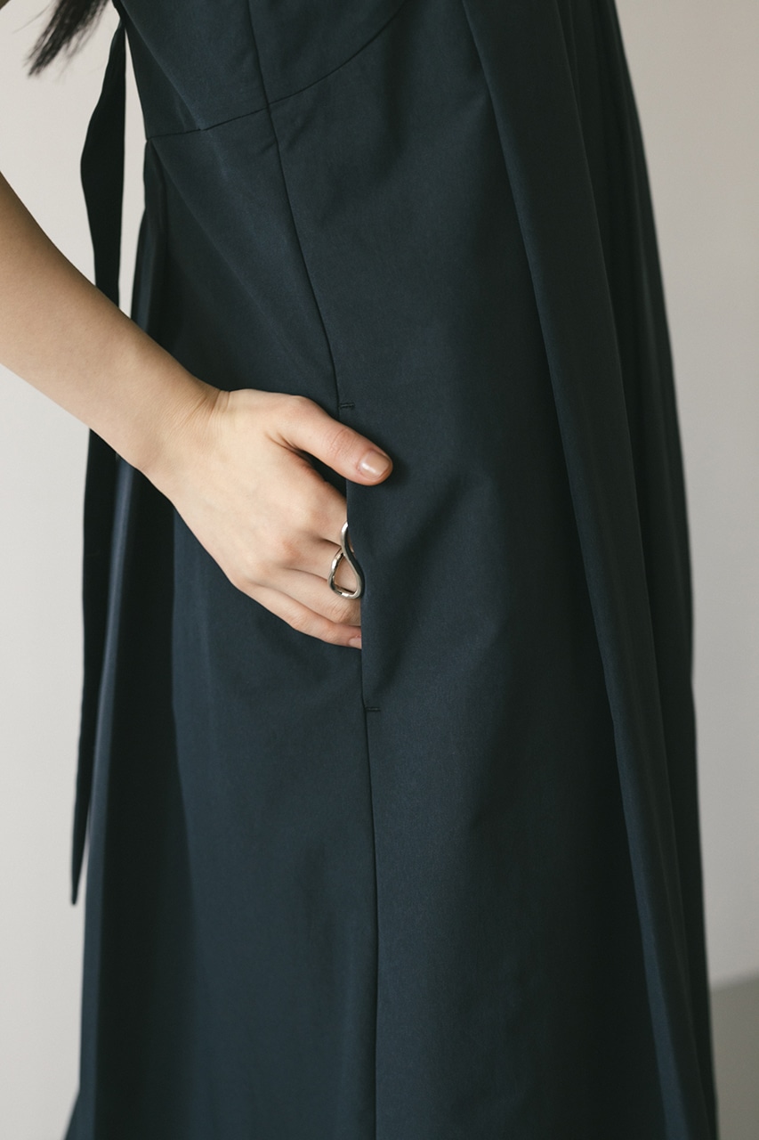 サイドパネルフレアワンピース NVY M