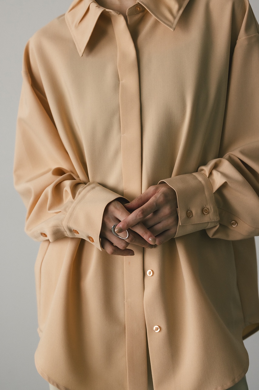 カラーギャザーシャツ L/ORG FREE