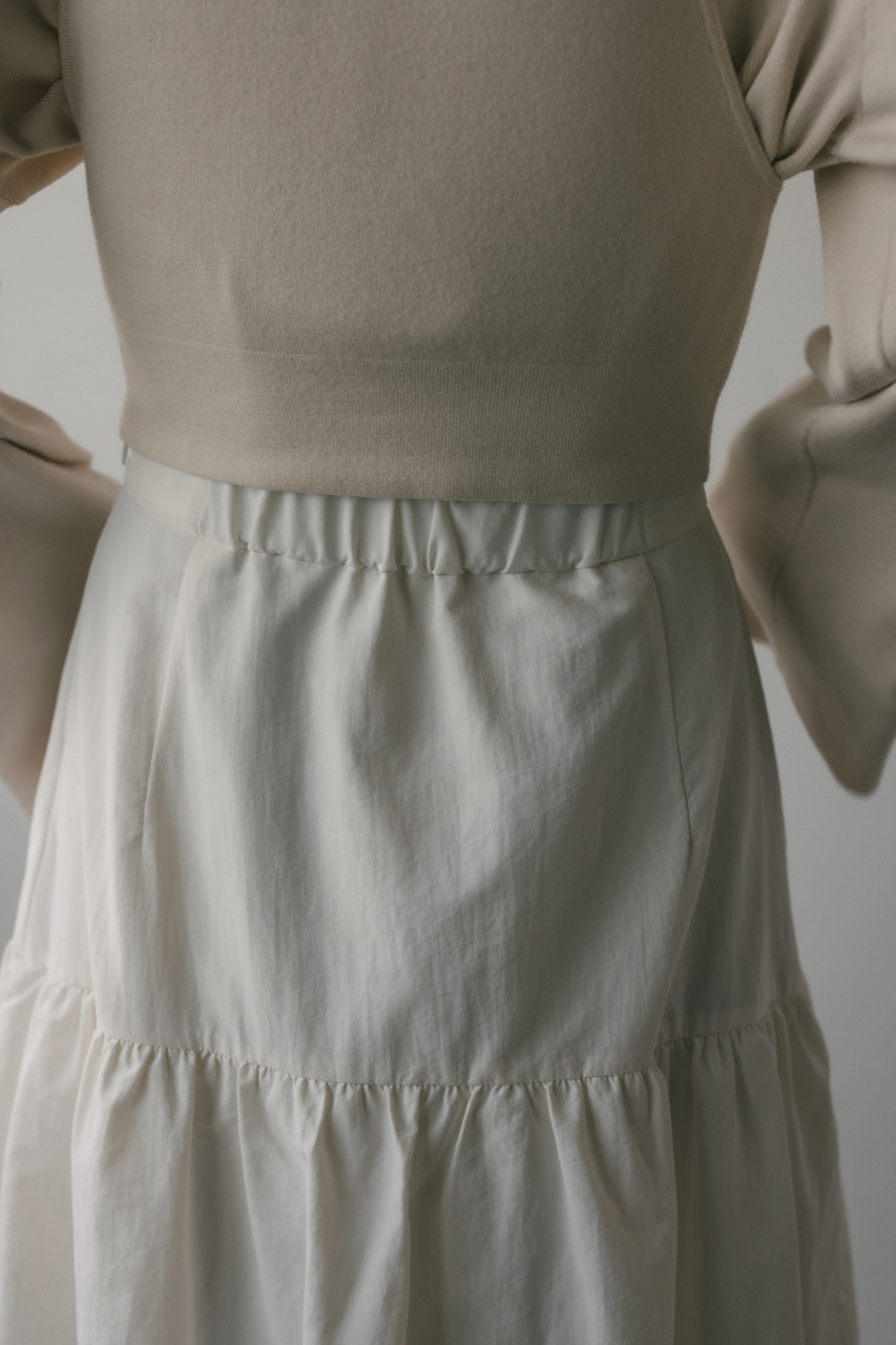 ティアードフレアスカート WHT M