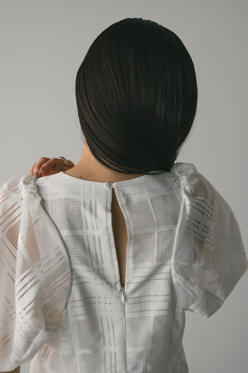 シアーチェックワンピース WHT S