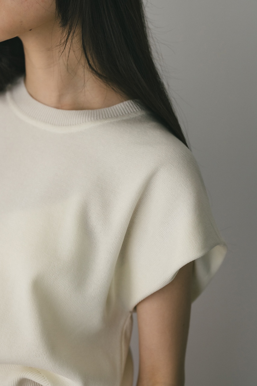 ショルダータックショートニット WHT FREE