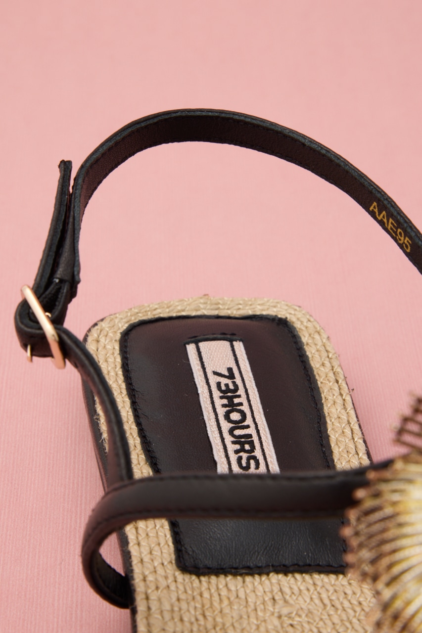 3D BIGフラワートングサンダル BLK 22.5cm