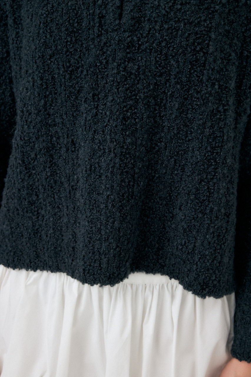 OPEN COLLAR ニット C.GRY FREE