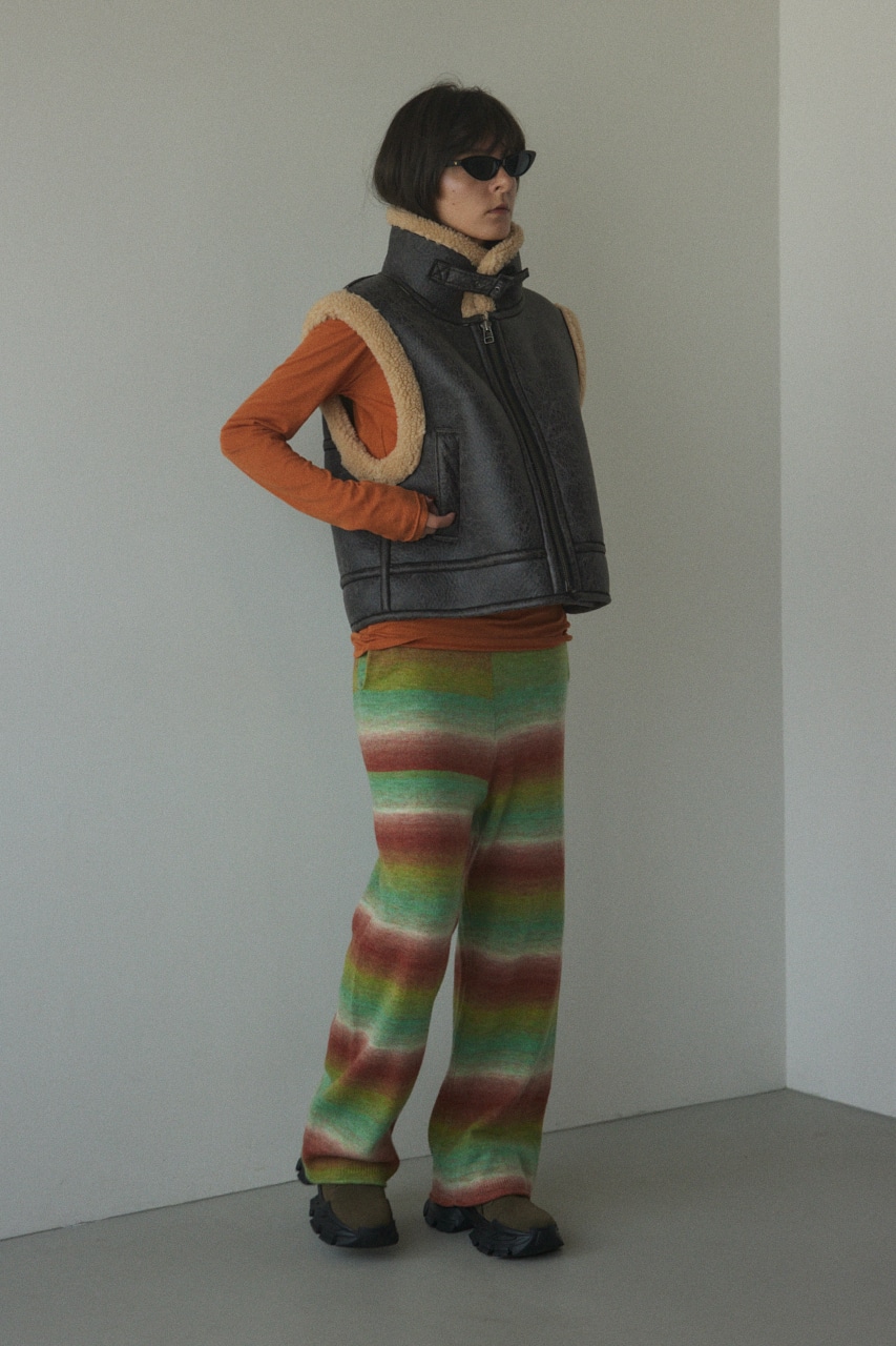 BLACK BY MOUSSY | fake mouton vest (ベスト ) |SHEL