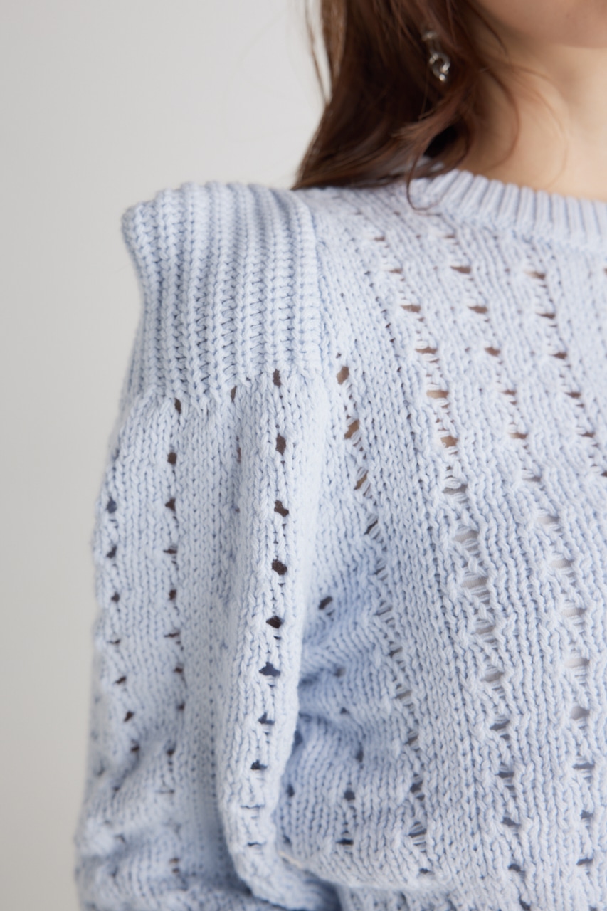 ショルダーポイントクロシェ TOP L/BLU FREE